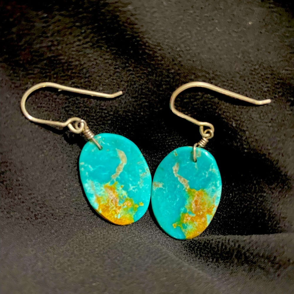 Turquoise stone drop earrings